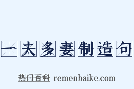 一夫多妻制造句是什么意思的图片
